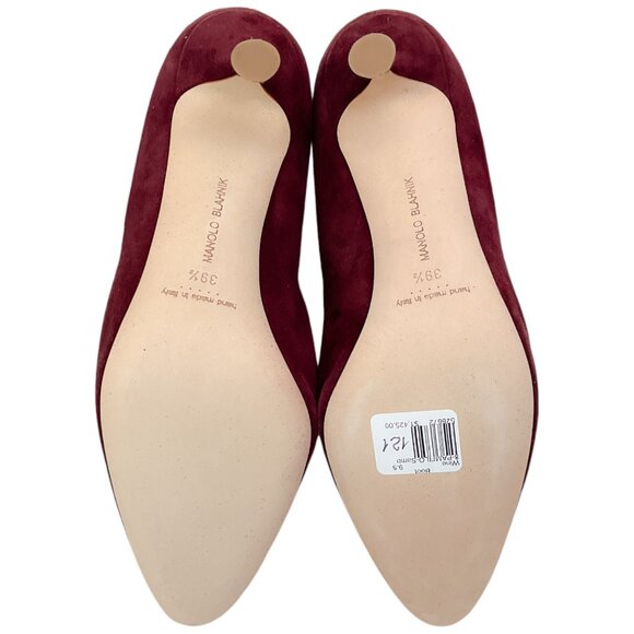 Manolo Blahnik Dark Red Suede Pamfilo 90 Boots - Picture 12 of 12